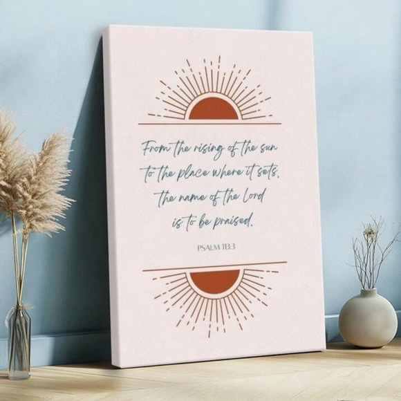 Bible Verse Sunrise Sunset Wall Art, 8x12, Canvas on Wood Frame, Ready to Hang - Picture 4 of 7